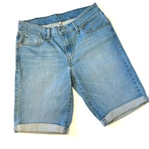 Levi's Jeans Classic Bermuda Shorts Stretch Light Wash Denim Cuffed